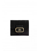 Coach Small Morgan Wallet Embossed Leather In Black CM263