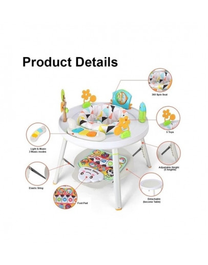 Baby Activity Center Music Pedal Mat Sit Stand Play Table Rotating Play Chair Activity Centre Jumperoo