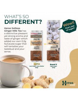 Heroo Soilless Ginger Milk Tea - 98% Less Sugar 