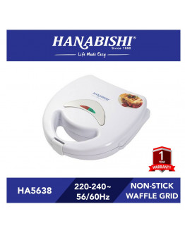 HANABISHI 2 SLICES NON-STICK WAFFLE MAKER - WHITE HA5638